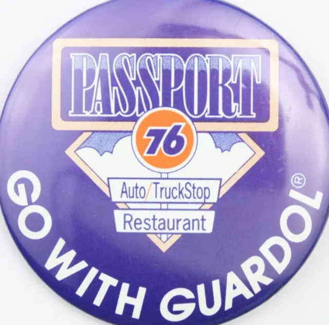 Phillips 66 76 Gas Station Advertising Guardol Oil Pin Button Passport TruckStop