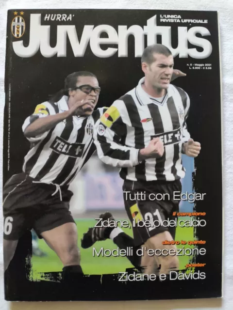 Hurra' Juventus N. 5 - 2001 No Poster Zinedine Zidane Edgar Davids