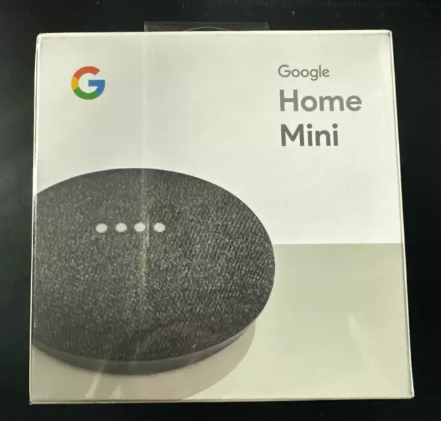 Sealed Google Home Mini Smart Assistant, Charcoal, GA00216-US (1st Gen)