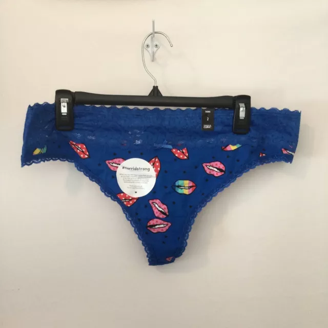 TORRID WOMENS PLUS Size 2 Blue Disco Lips Thong Panties Lace Waistband NEW  £11.82 - PicClick UK
