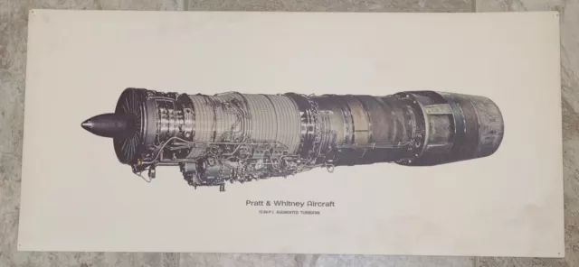 "Póster de avión Pratt & Whitney turboventilador aumentado TF30-P1 24x11"