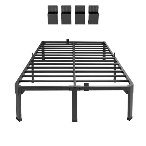 18 INCH METAL Bed Frame Size with Mattress Slide Stopper Queen 18