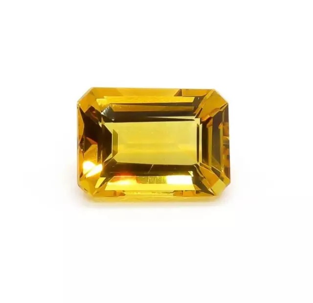 NATURAL CITRINE, OCTAGON-FACET, 6x4mm, 2 PIECES, YELLOW/GOLD BRAZILIAN GEMSTONE