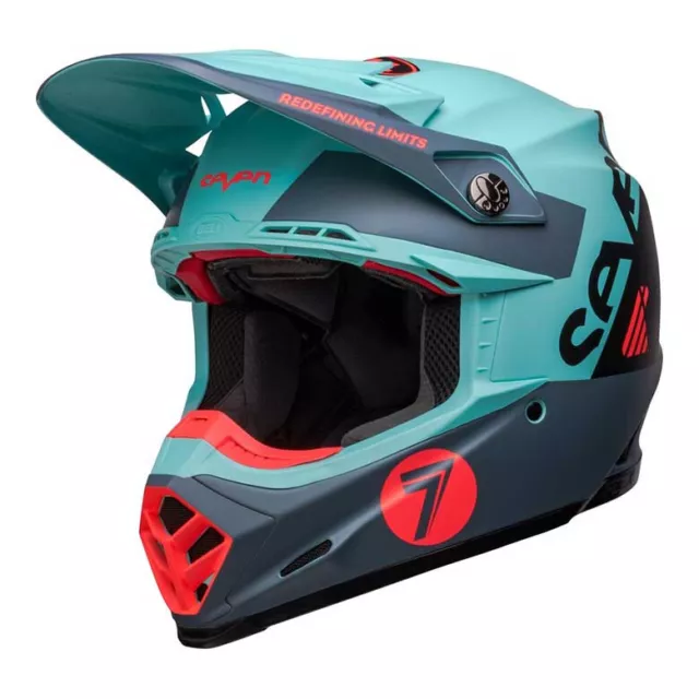 BELL Moto-9s Flex Seven Vanguard Helm – Mattes Aqua/Schwarz Abverkauf