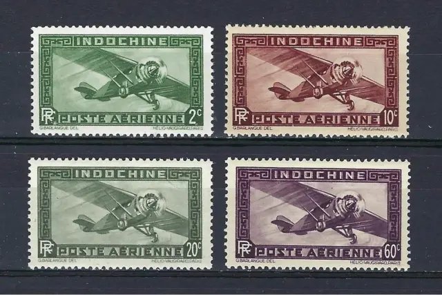 Indo-China 1933 Sc# C2/11 Airmail Airplane Plane Indochina 4 stamps MNH