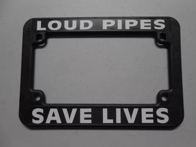 Motorcycle License Plate Frame "Loud Pipes Save Lives" Chopper Harley Bobber Motorcycle License Plate Frame "Loud Pipes Save Lives" Chopper Harley Bobber