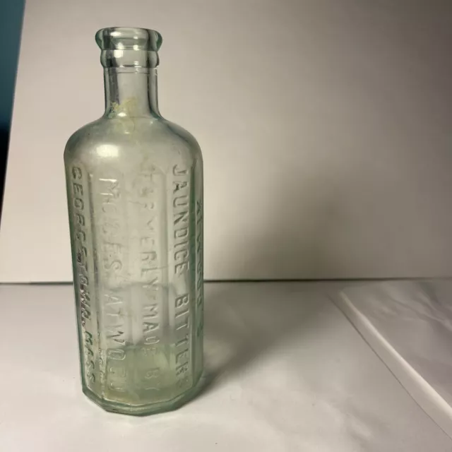 Antique Glass Atwoods Jaundice Bitters Bottle