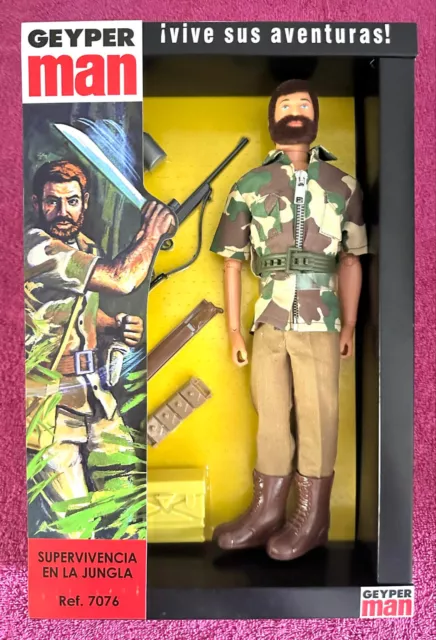 Geyperman Ref 7076 Jungle Survival, Adventure Fuzzy Hair GI Joe Action Man Nuevo en caja