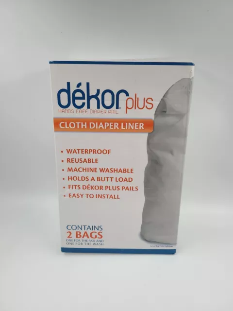 Dekor plus Cloth Diaper Liner Reusable Waterproof Bags for diaper pail 2 bags
