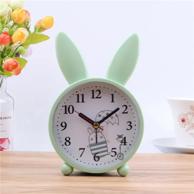 Reloj alarma blanco/rosa/verde al por mayor 17X12cm 1 pieza dormitorio infantil