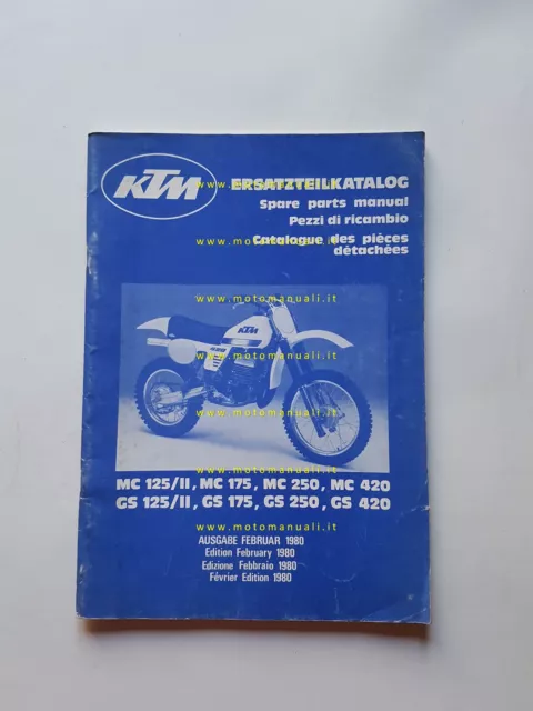 KTM MC-GS 125 II - 175 - 250 - 420 1980 catalogo ricambi TELAIO originale