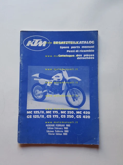 KTM MC-GS 125 II - 175 - 250 - 420 1980 catalogo ricambi TELAIO originale