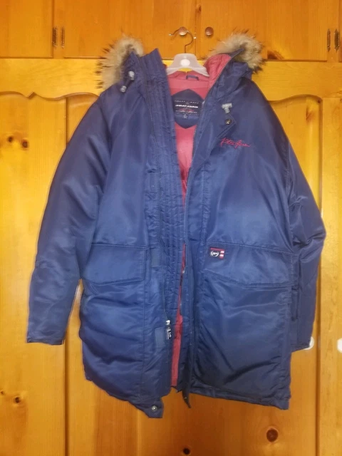 Phat Farm 3/4 Length Mens Jacket With Racoon Fur Hood by RUSSELL SIMMONS Phat Farm 3/4 Length Mens Jacket With Racoon Fur Hood by RUSSELL SIMMONS