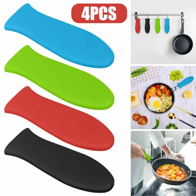 4Color Silicone Pot Holder Cast Iron Hot Skillet Handle Kitchen Pan Cover Sleeve