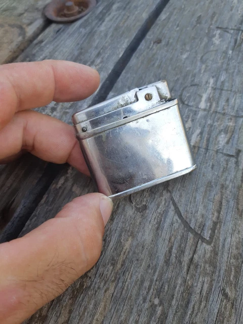 Briquet Silver Match Compound Argent Et Marron Acier Inoxydable Modèle D'expo Sans Boîte