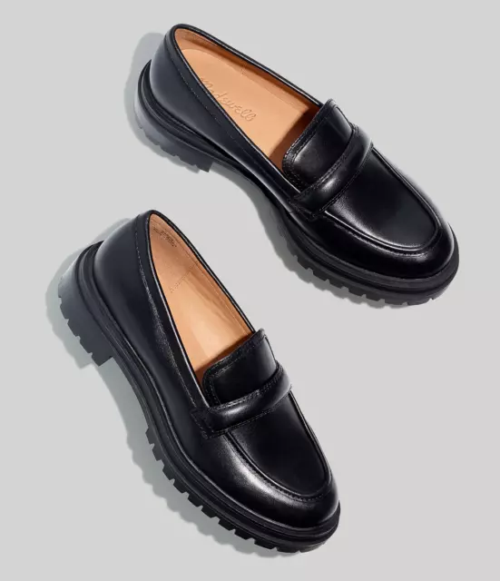 New MADEWELL The Bradley Lugsole Loafer in True Black Leather