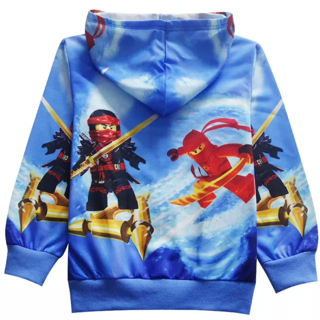 2018 Spring Lego Movie Ninjago Boys Zip-Up Costume Hoodie Sweatshirt O74 3