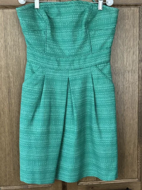 Banana Republic Dress Green woven career Sleeveless pencil Mini 6 Petite