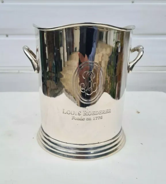 Louis Roederer Champagne Wine Ice Bucket on brass with Nkl Plated used No return