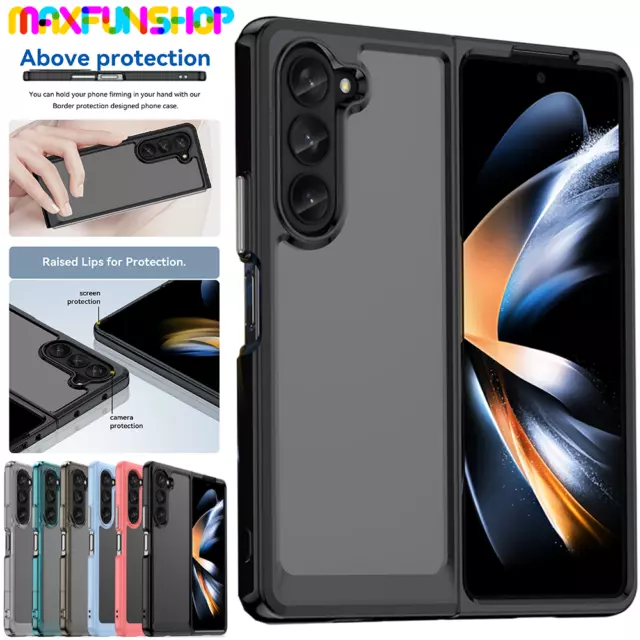 For Samsung Galaxy Z Fold 5 4 3 Clear Case Bumper Shockproof Hybrid Hard Cover