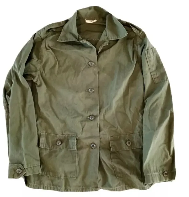 Vintage 70s Utility Jungle Jacket '76 Post Vietnam Era OG-107 Military Womens 10