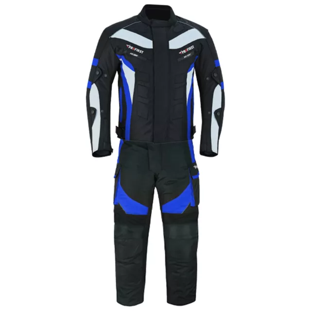 Mens Motorbike Suit Cordura Textile Waterproof Motorcycle Riding Jacket Trouser