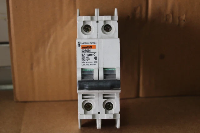 Merlin Gerin, Multi9 C60N Circuit Breaker, 6 AMP, 2 Pole Merlin Gerin, Multi9 C60N Circuit Breaker, 6 AMP, 2 Pole