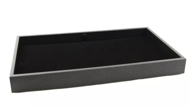 Large Black Plastic Stackable Multi-Use Display Tray - 1 inch deep (BD-1-1P)