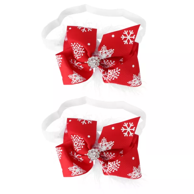 2 Pcs Holiday Bows Clip Christmas Bow Headband Baby Photography Prop