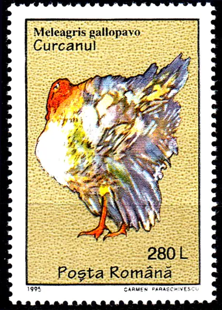 Rumänien postfrisch MNH Tier Vogel Truthuhn Truthahn Huhn Hahn Wildtier / 915