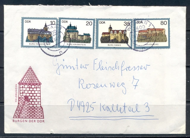 DDR 1984  Mich Nr 2910-13  Burgen   Satzbrief Ortsstempel