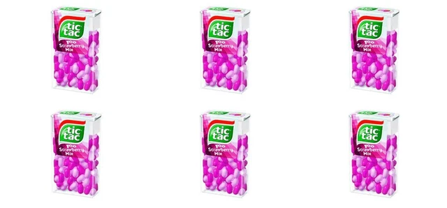 6 x Tic Tac mix fragole, 1,7 once (49 g.)