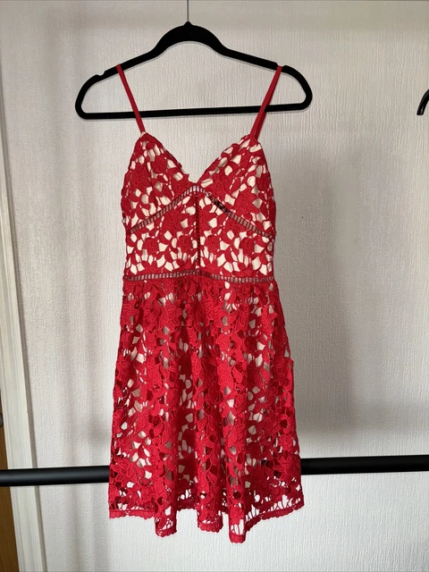 MISSGUIDED RED LACE Halterneck Fishtail Midi/Maxi Dress, Size 12 24.99 -  PicClick UK