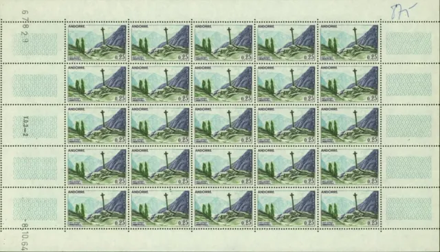 Andorra 1964- French Andorra- MNH stamps. Mi Nr.: 168. Sheet of 25.(EB) MV-17040