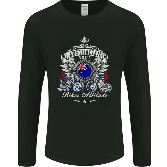 T-shirt da uomo Australian Biker Australia motocicletta manica lunga