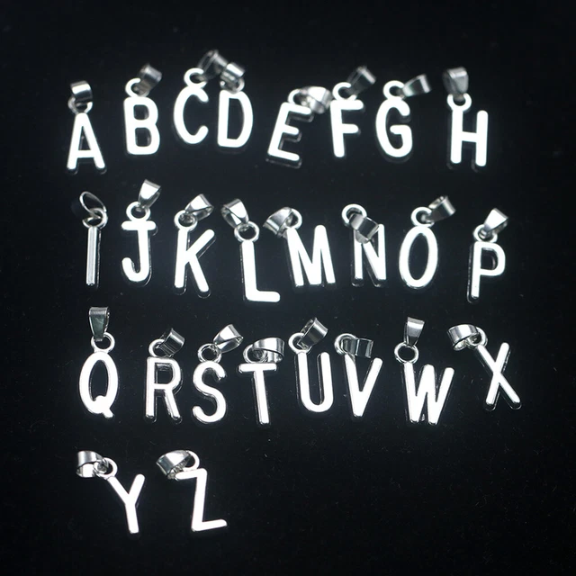 20 pcs Silber Initial Anhänger Vintage Tasche Anhänger Charme Alphabet Armband