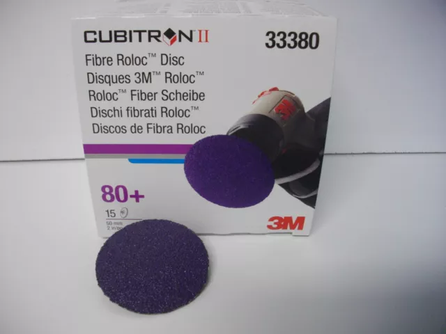 3M 33380 Cubitron II 2" sanding disc 80+ Grit box of 15 each