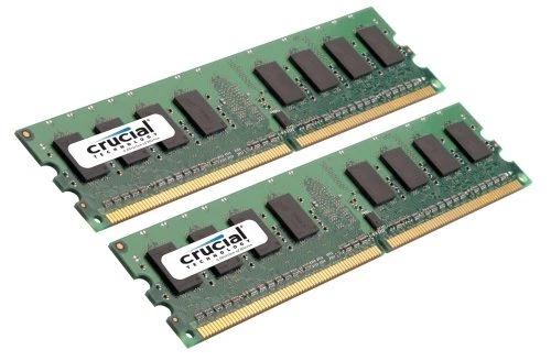 Crucial 8GB Kit 4GBx2 DDR2-667MHz PC2-5300 CL5 ECC RDIMM DR 240pin Server Mem...