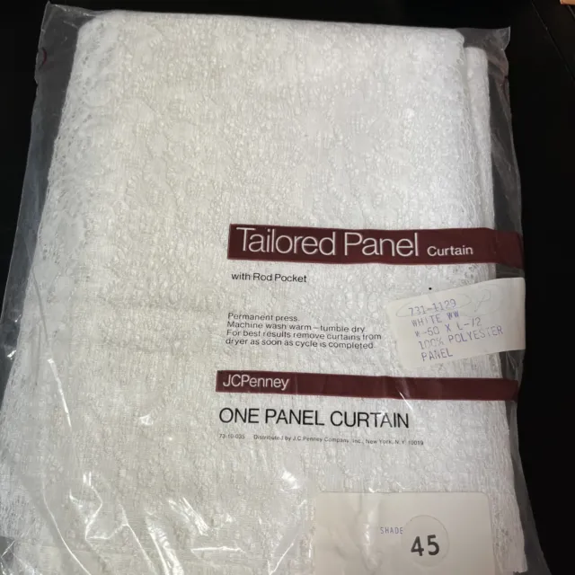 JC Penny Home Curtain Panel 1 Rod Pocket LACE White 60x72" NEW IN PACKAGE