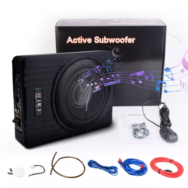 10'' Car Subwoofer Under-Seat 600W Amplifier Speaker Audio Sub Woofer Slim Box