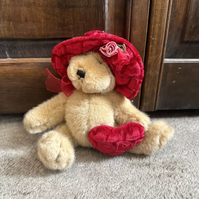 RARE Dan Dee Teddy Bear Red Hat 6” Plush St. Valentines Day Collector’s Choice