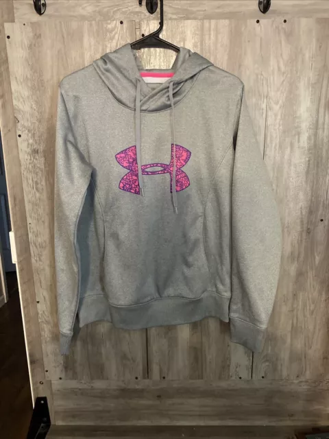 Under Armour Cold Gear Womens size M Pullover Hoodie Sweatshirt Semi Fitted Gray