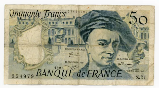 Billet Banque de France 50 Francs Quentin de La Tour
