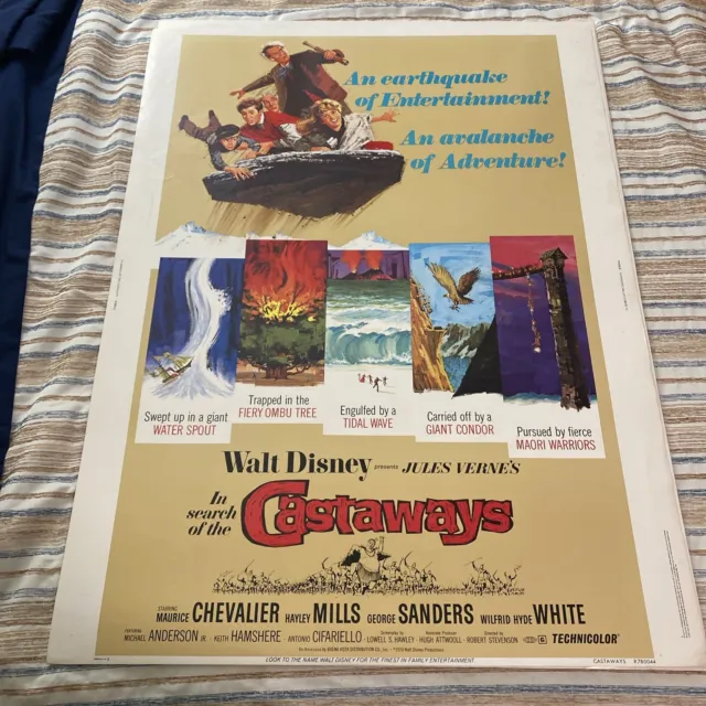 1970 Walt Disney In Search Of The Castaways Rolled One Sheet Movie Poster!!!!