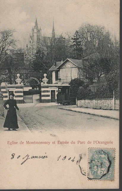 CPA Montmorency, Church and Entrance to the Parc de l'Orangerie