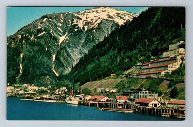 Juneau AK-Alaska, View Of Dock And City Area, Antique, Vintage Postcard