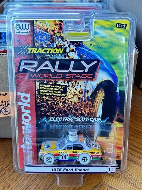 AUTO WORLD☆ ' 75 Ford Escort☆HOスロットカー Auto World Xtraction 1975 Ford Rally Escort (blue,orange