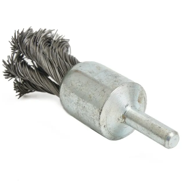 Stainless Steel Knot Wire End Brush 22mm Dia + 1/4 Shank For Grinder 20000 RPM