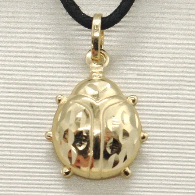 Pendentif Coccinelle émaillé En Or 18 Carats - Collier Ras Du Cou, Neuf Avec étiquettes