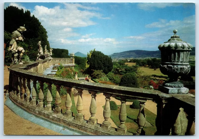 Postcard Powys Castle Powys Wales view from the terrace